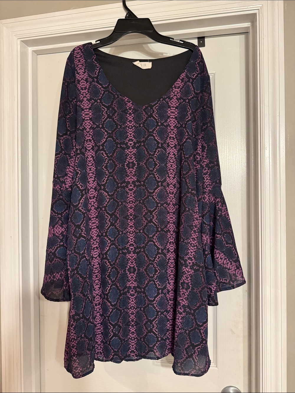 Peach Loves Purple & Navy Snake Print Flowing Tunic